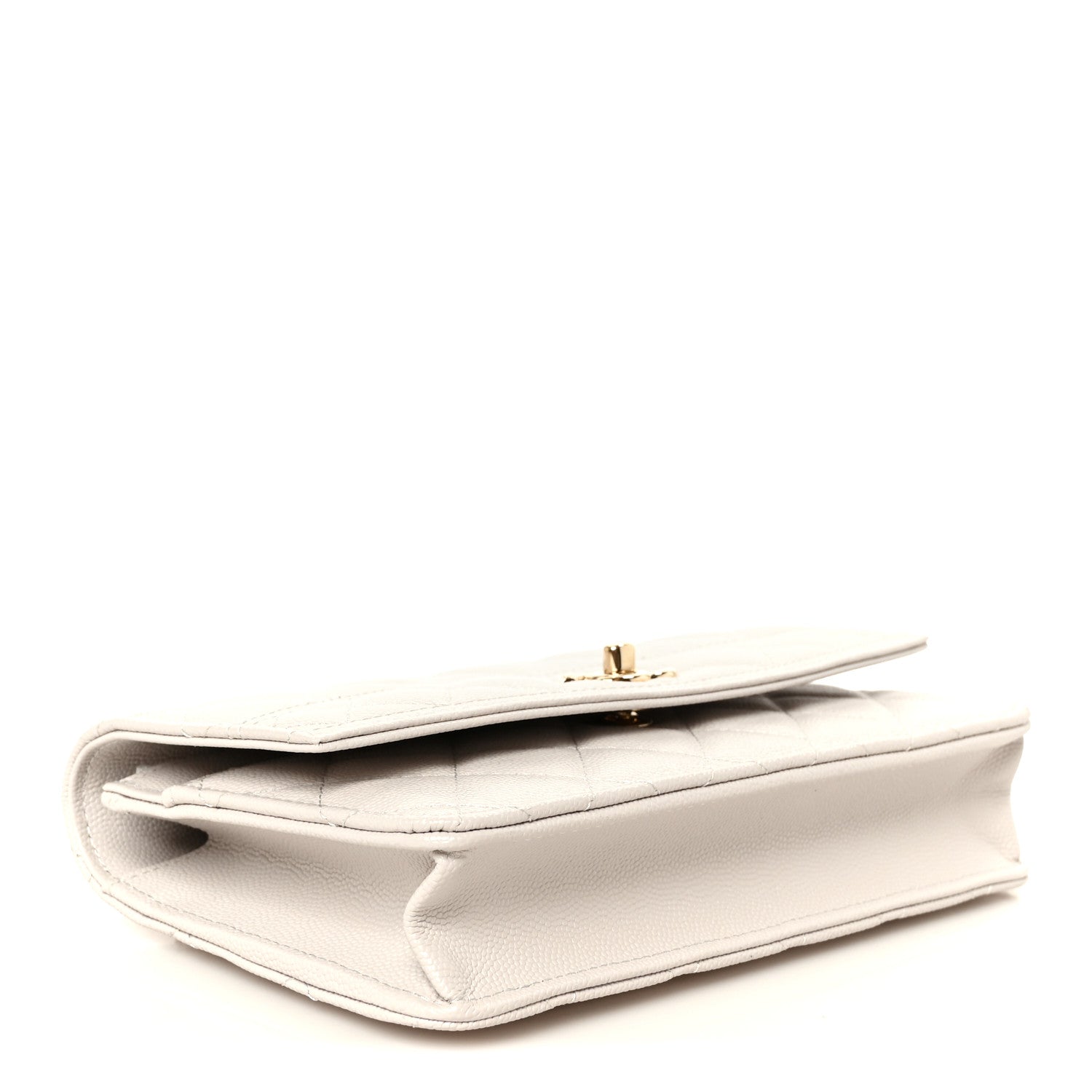 Chanel Caviar Quilted Trendy Handle Clutch With Chain Light Grey 4 of 11