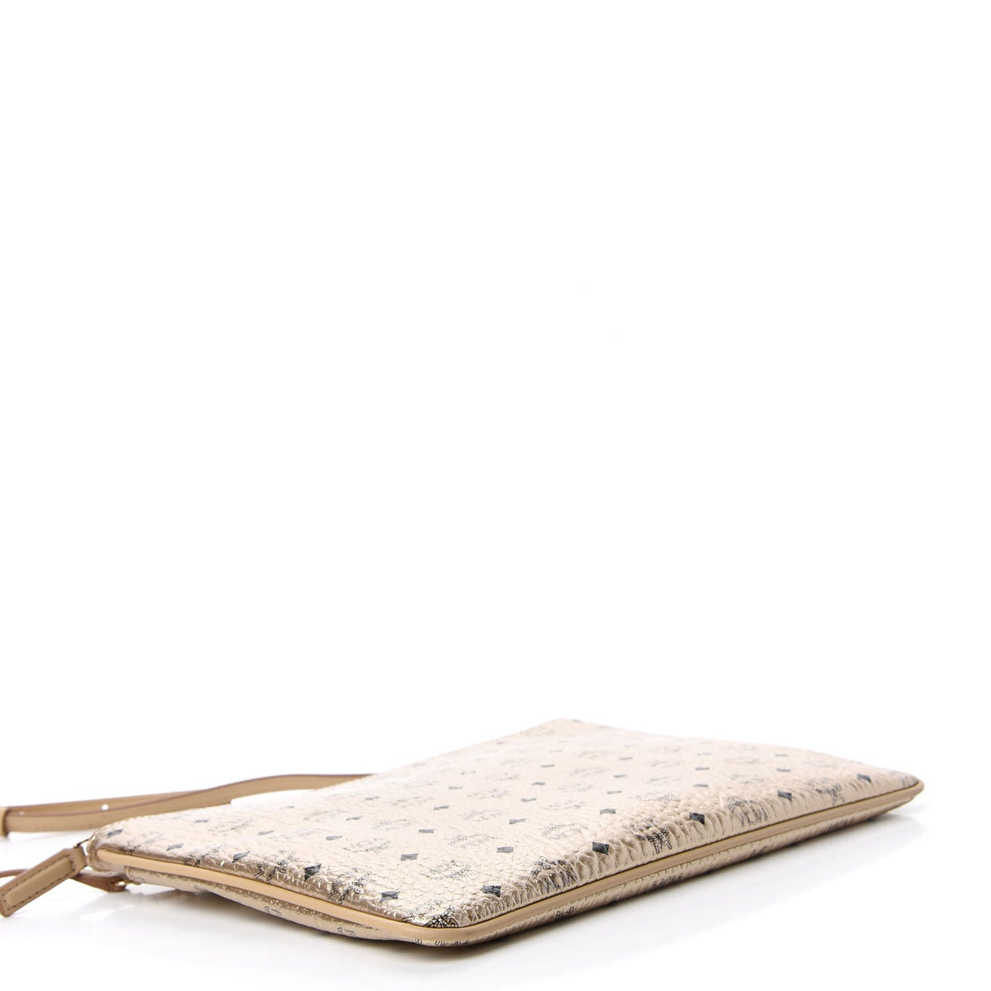 Metallic Visetos Medium Crossbody Pouch Berline Gold