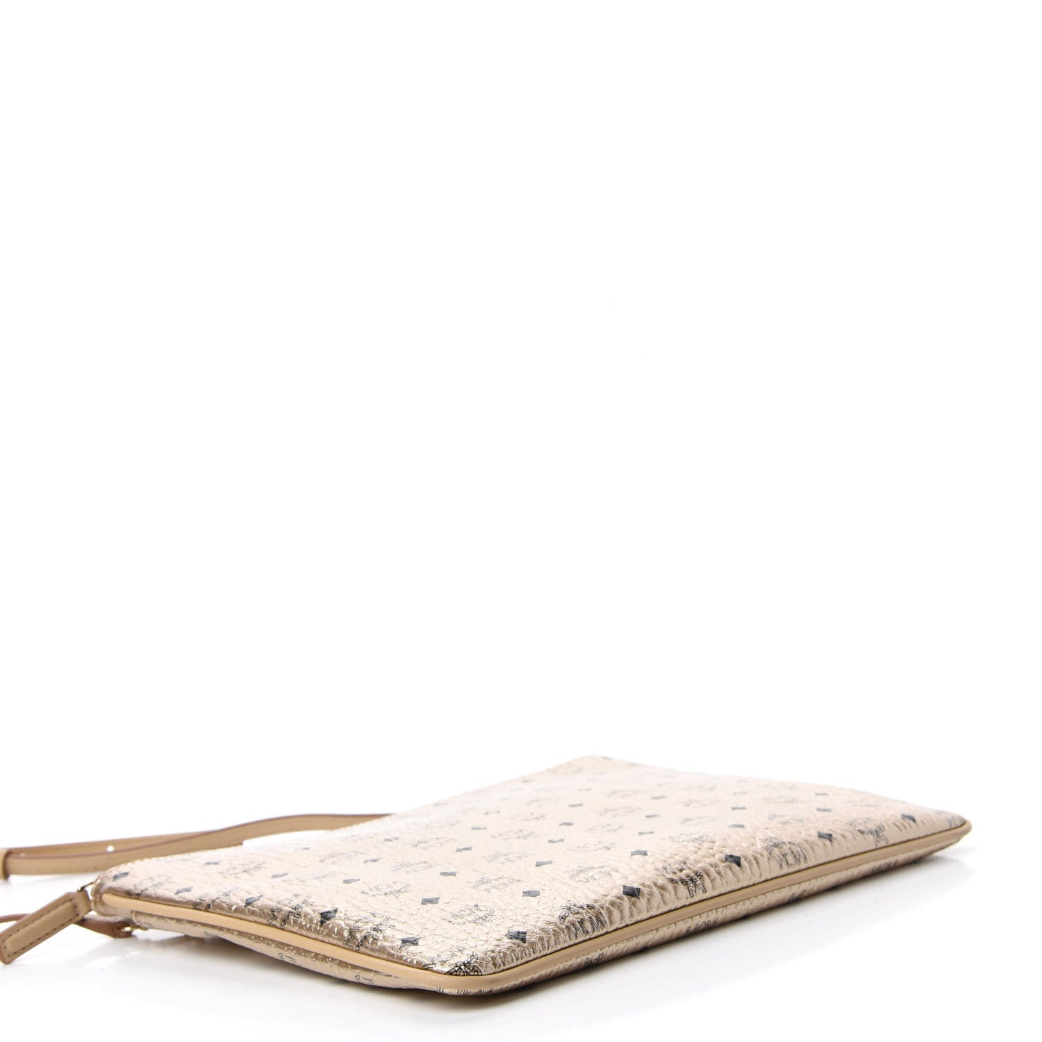 MCM Metallic Visetos Medium Crossbody Pouch Berline Gold 4 of 11
