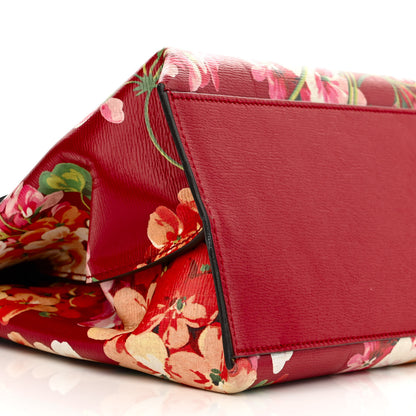 Gucci Shangai Calfskin Blooms Print Medium Bamboo Daily Top Handle Bag Romantic Cerise Multicolor 8 of 13