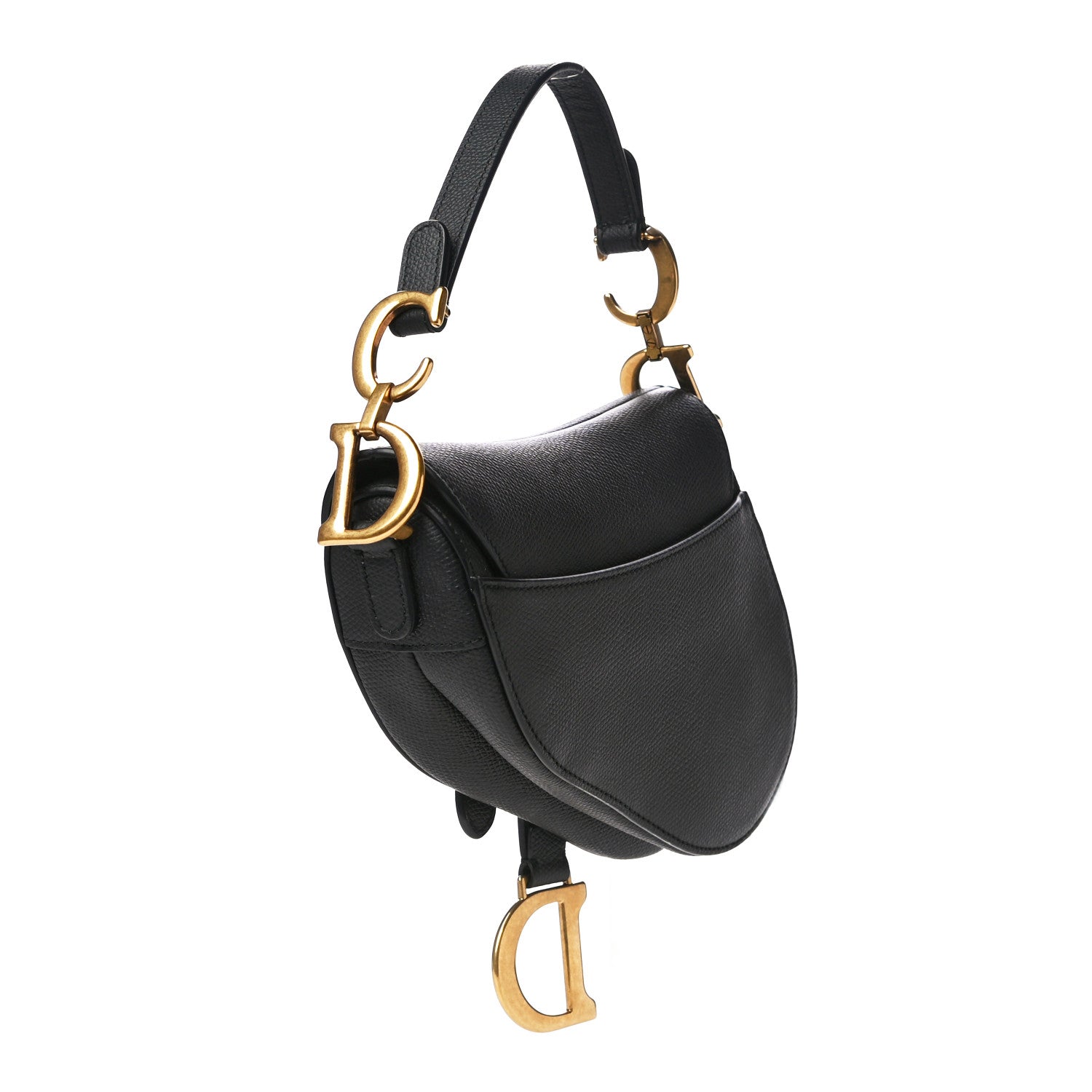 Christian Dior Grained Calfskin Mini Saddle Bag Black 2 of 16