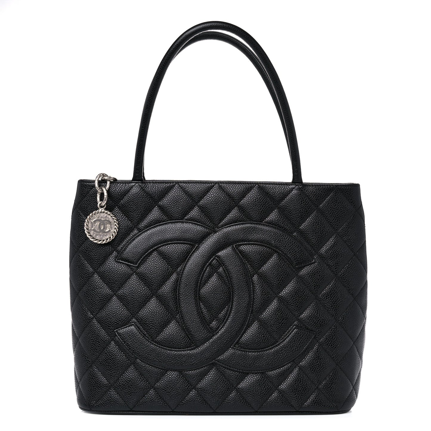 Caviar Quilted Medallion Tote Black