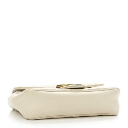 Gucci Calfskin Matelasse Super Mini GG Marmont Shoulder Bag White 4 of 11