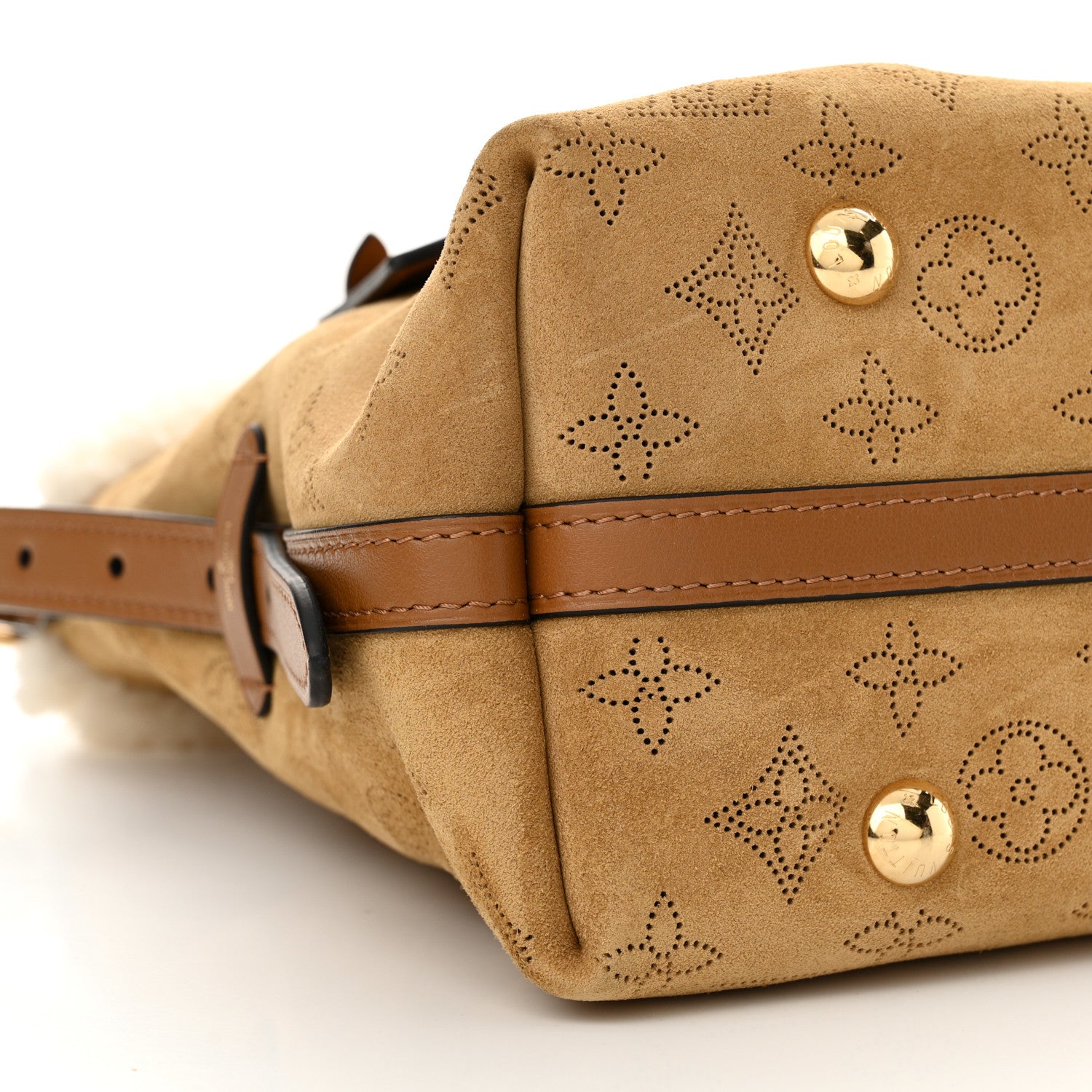 Louis Vuitton Suede Mahina CarryAll PM Beige 9 of 10