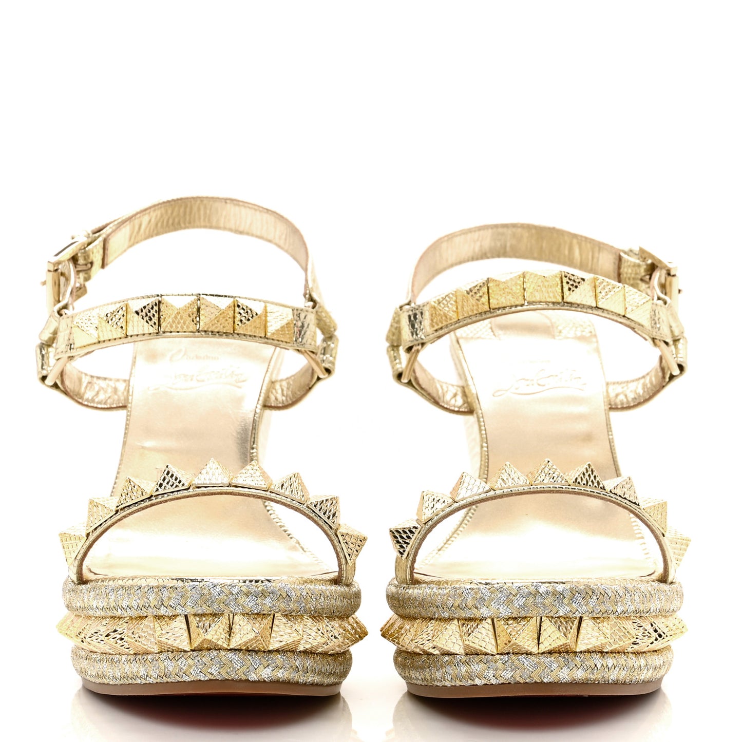 Specchio Vintage Pyraclou 110 Wedge Sandals 38 Gold
