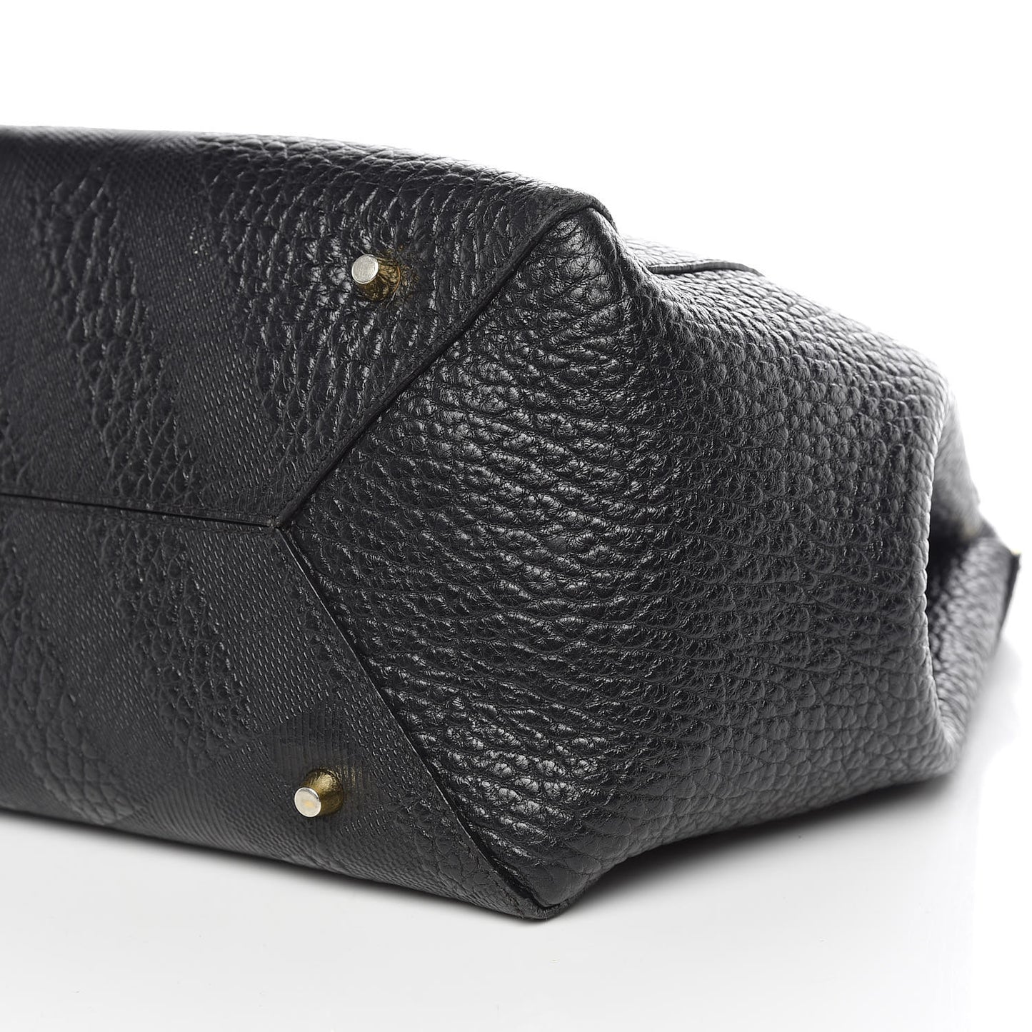 Signature Grain Calfskin Check Embossed Small Canterbury Tote Black