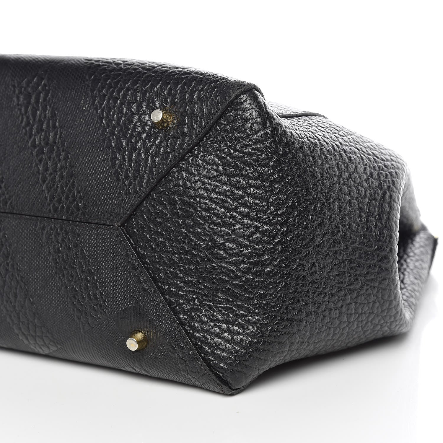 Burberry Signature Grain Calfskin Check Embossed Small Canterbury Tote Black 14 of 15