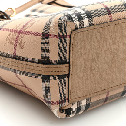 Burberry Grainy Calfskin Haymarket Check Small Reversible Tote Mid Camel 9 of 10