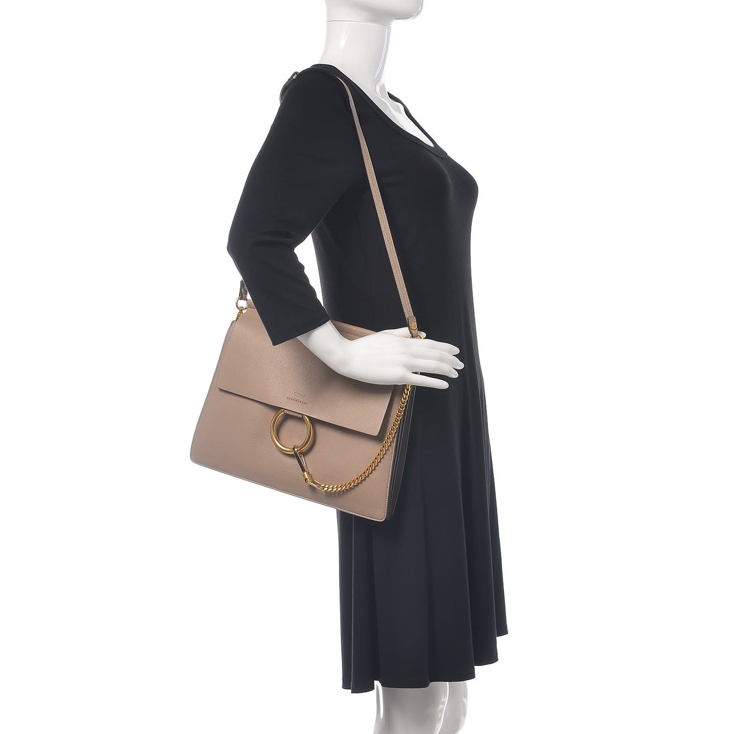 Goatskin Medium Faye Shoulder Bag Tan