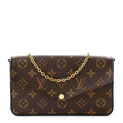 Louis Vuitton Monogram Pochette Felicie Chain Wallet Fuchsia 1 of 16