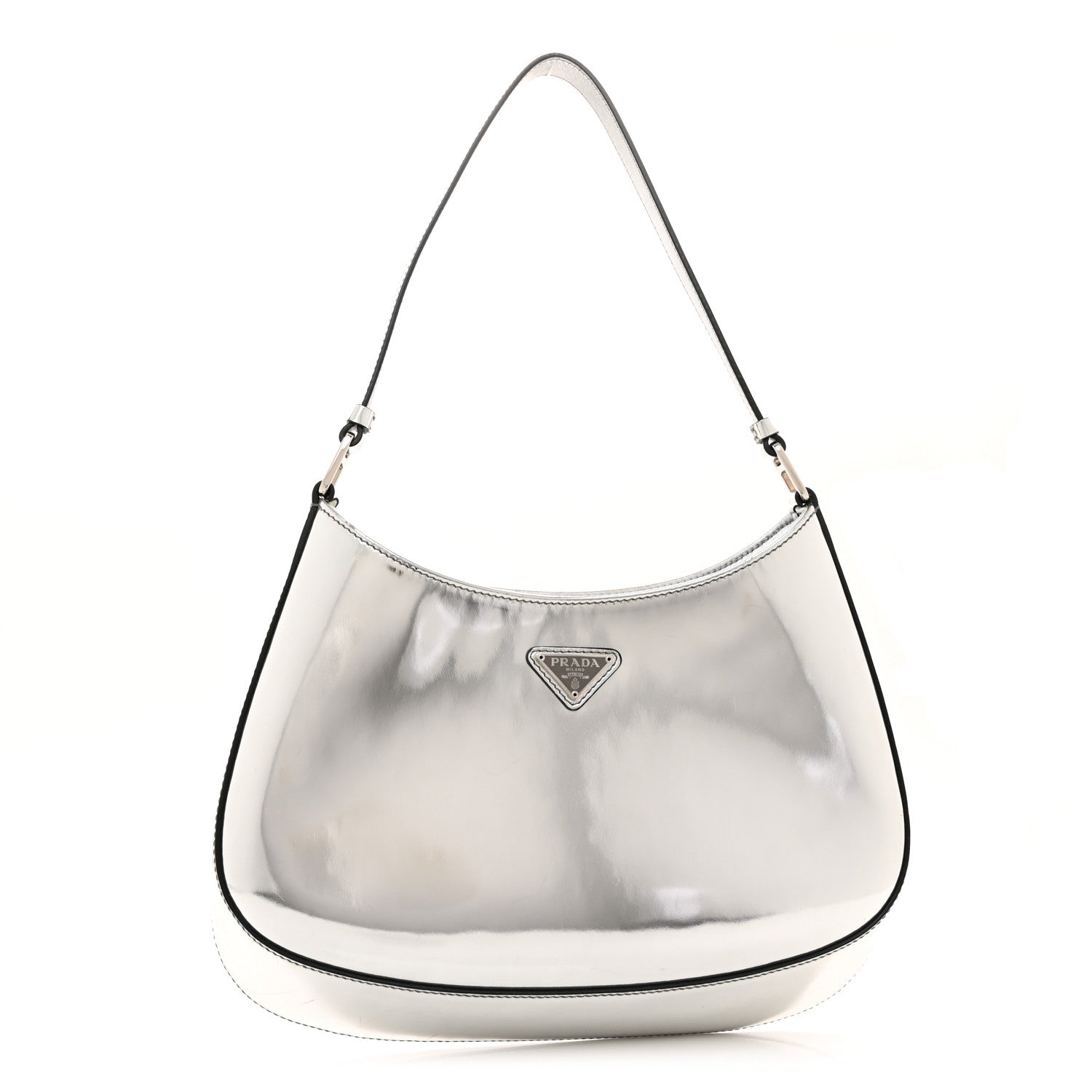 Prada Spazzolato Cleo Shoulder Bag Argento 1 of 11
