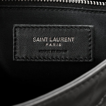Saint Laurent Crinkled Calfskin Matelasse Monogram Medium Niki Chain Satchel Fog 6 of 11