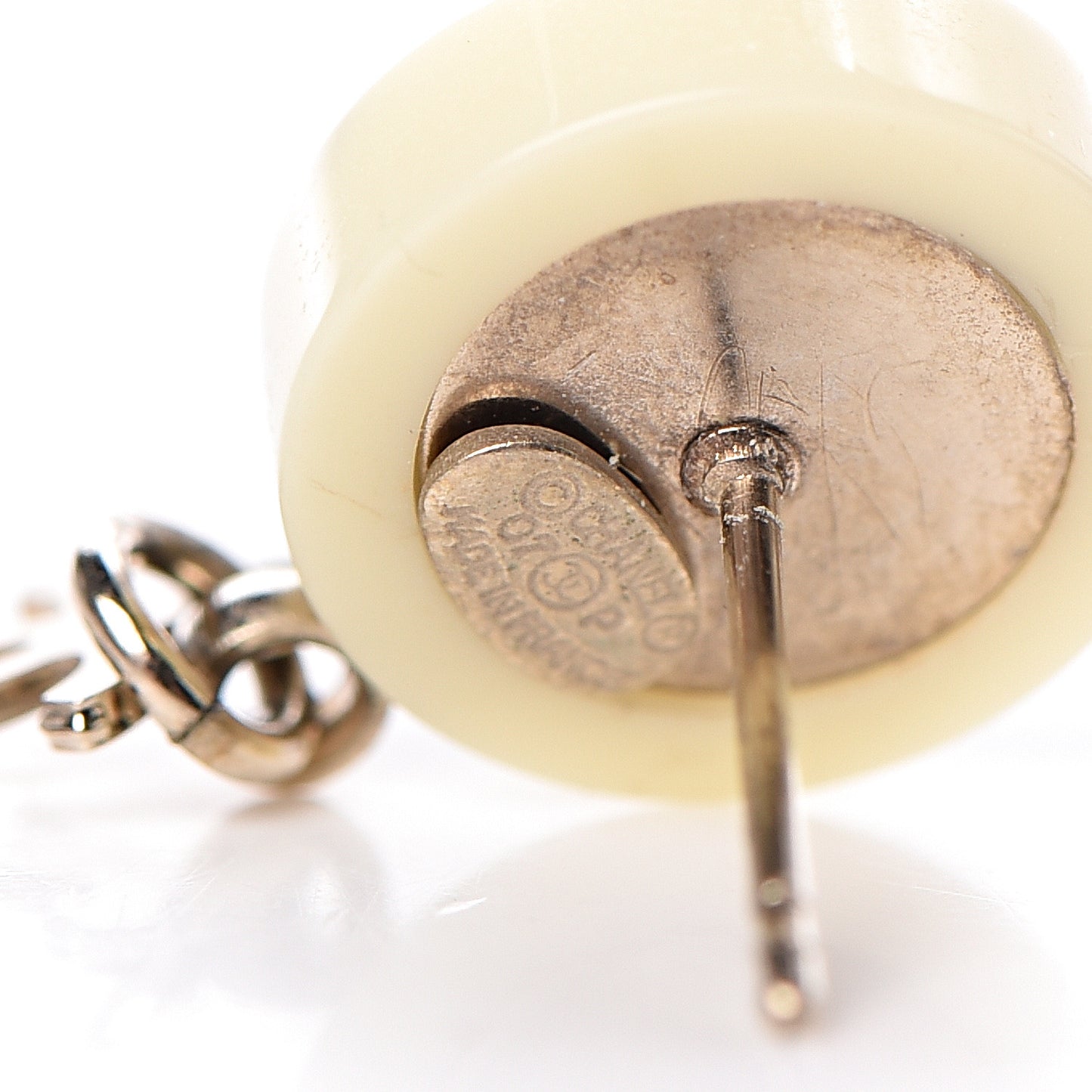 Resin Coco CC Drop Earrings Gold