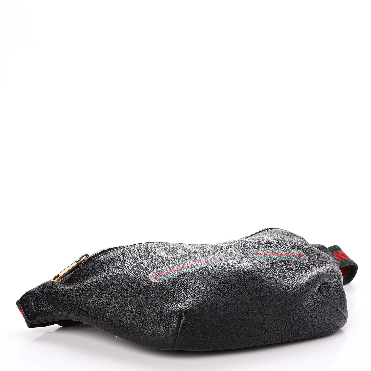 Gucci Grained Calfskin Logo Belt Bag Black 4 of 9