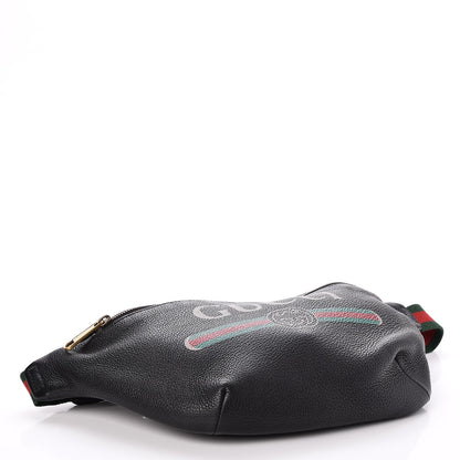 Gucci Grained Calfskin Logo Belt Bag Black 4 of 9