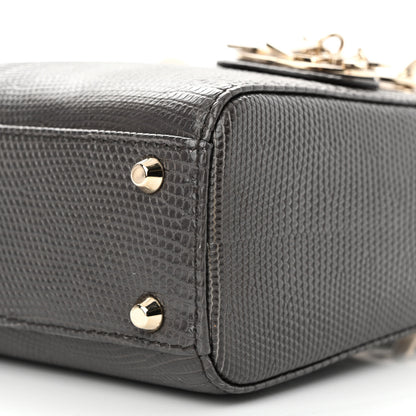 Christian Dior Lizard Mini Lady Dior Gris Fume 9 of 9