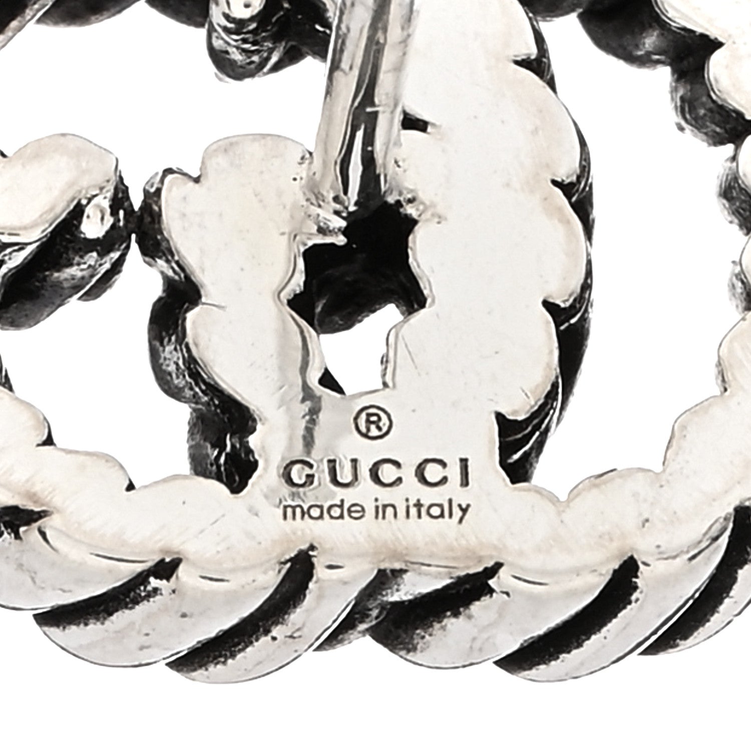 Gucci Sterling Silver Torchon Double G Earrings 4 of 4