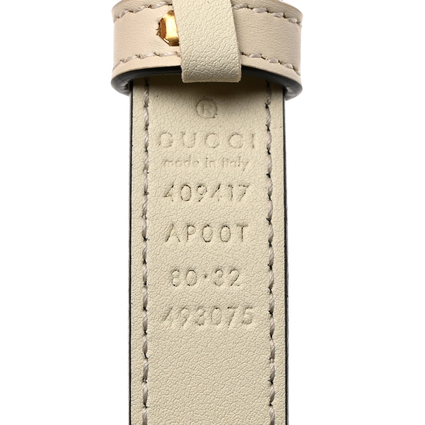 Calfskin Double G 20mm Belt 80 32 Mystic White