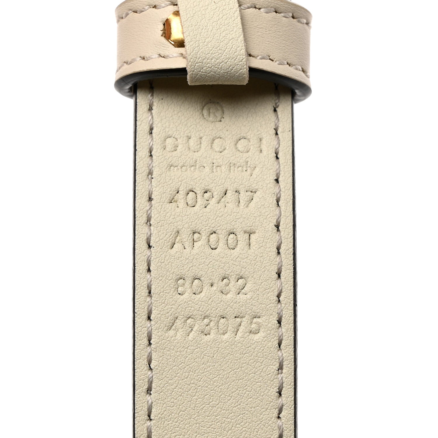 Gucci Calfskin Double G 20mm Belt 80 32 Mystic White 3 of 6