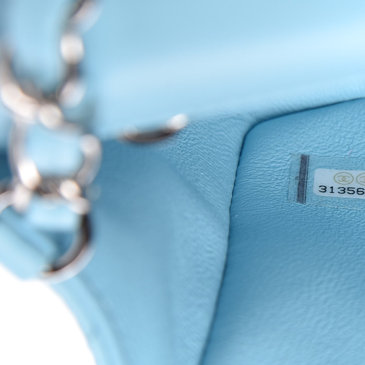 Lambskin Quilted Mini Rectangular Flap Neon Blue