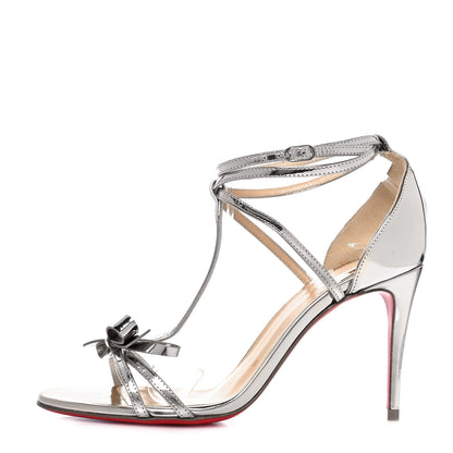 Christian Louboutin Specchio Blakissima 85 T-Strap Sandals 36 Platine 1 of 8