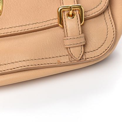 Miu Miu Cervo Flap Satchel Beige 9 of 10