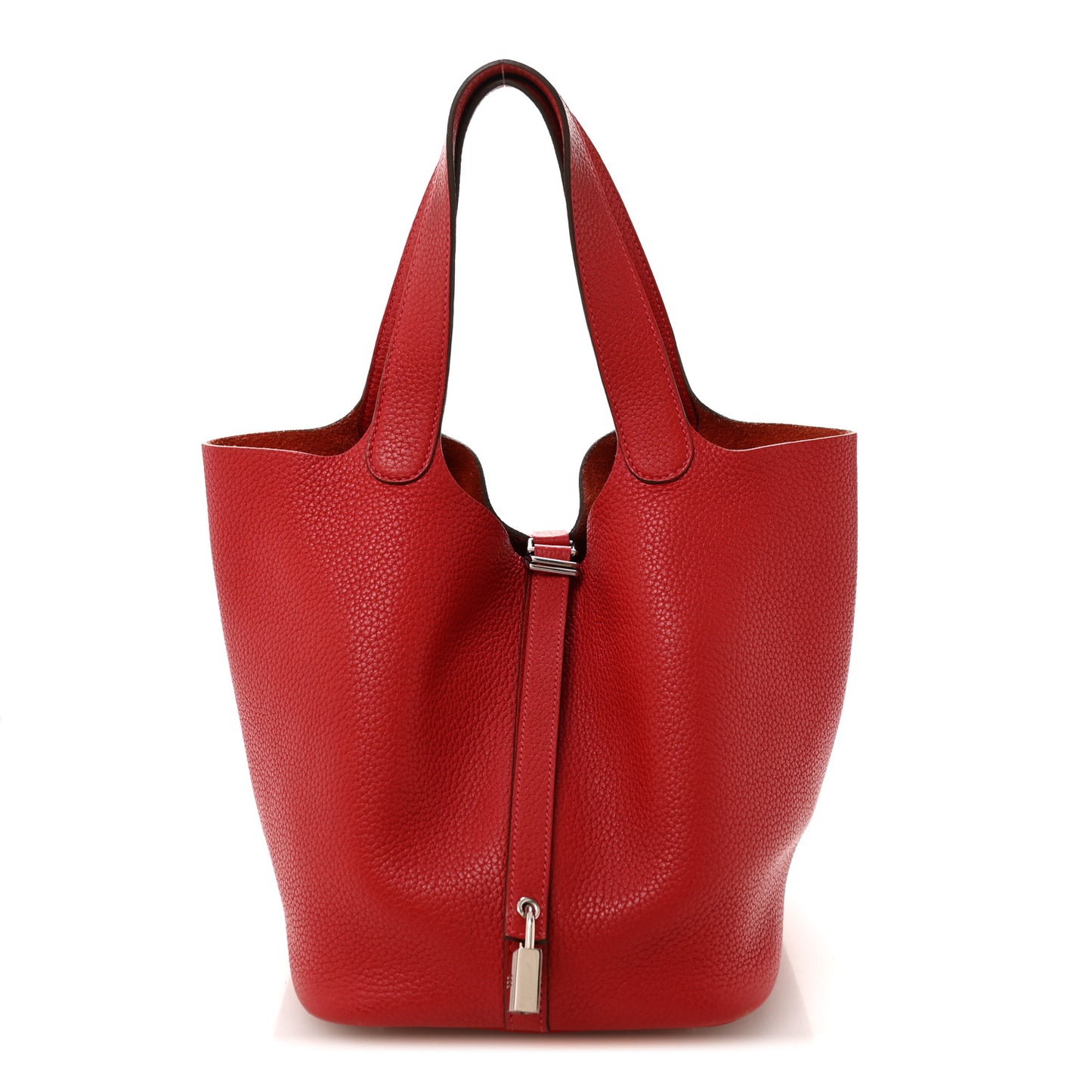 Taurillon Clemence Picotin Lock 22 MM Rouge Casaque