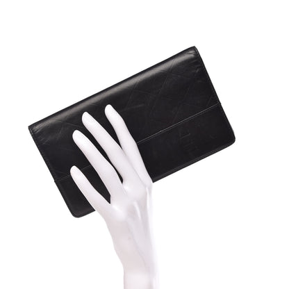 Chanel Lambskin Embossed Logo Yen Wallet Black 2 of 12