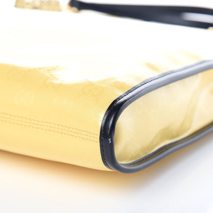 Gucci Crystal Monogram Large Rajah Chain Tote Straw Yellow Blue 9 of 10