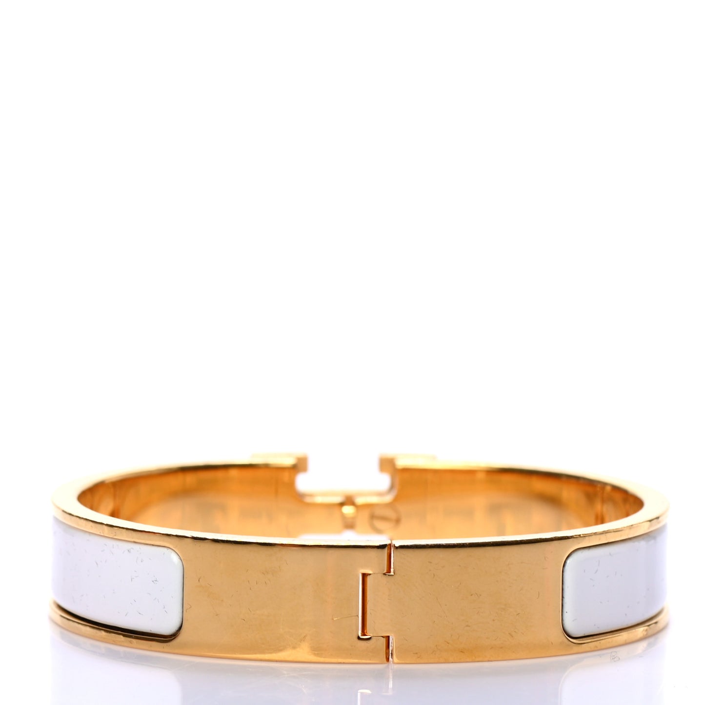 Enamel Narrow Clic Clac H Bracelet PM White