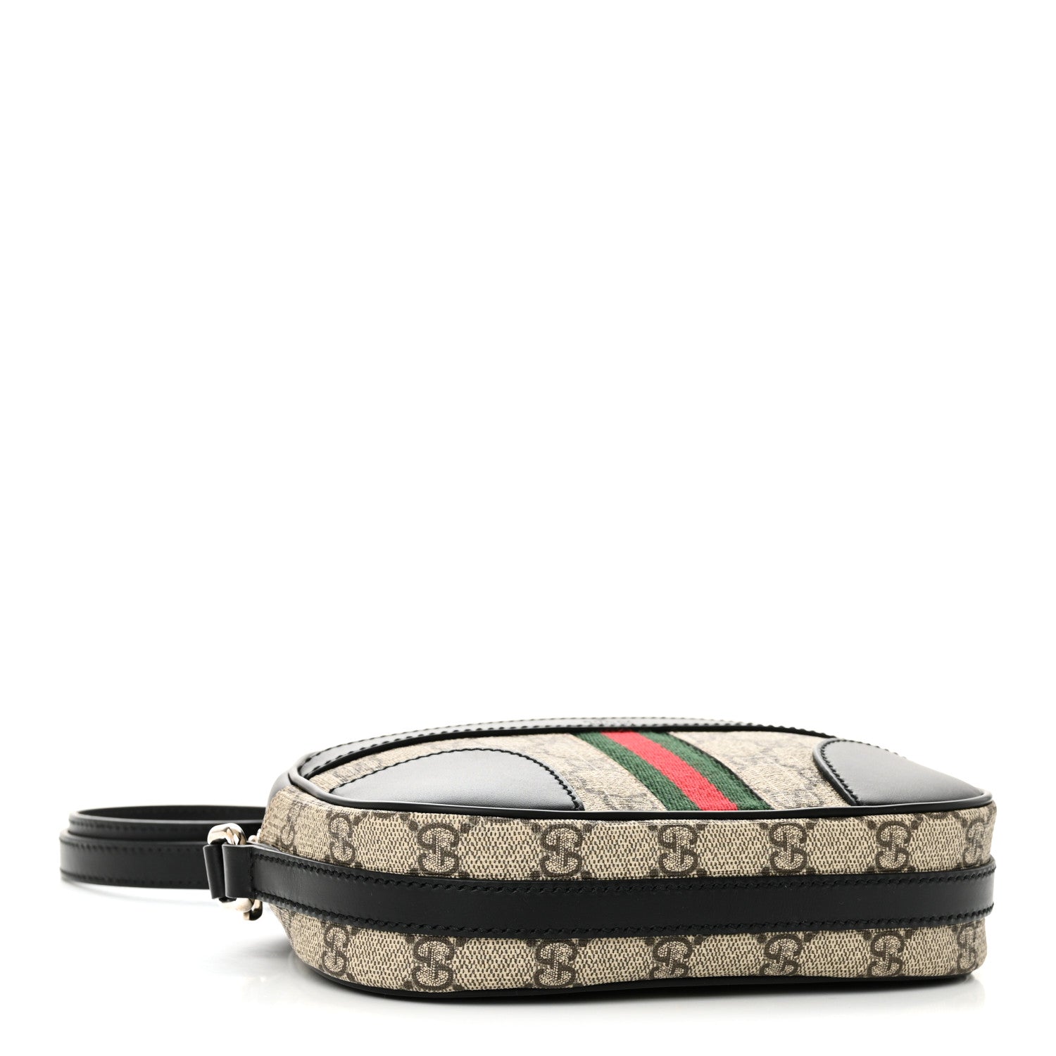 Gucci GG Supreme Monogram Web Small Shoulder Bag Black 4 of 10