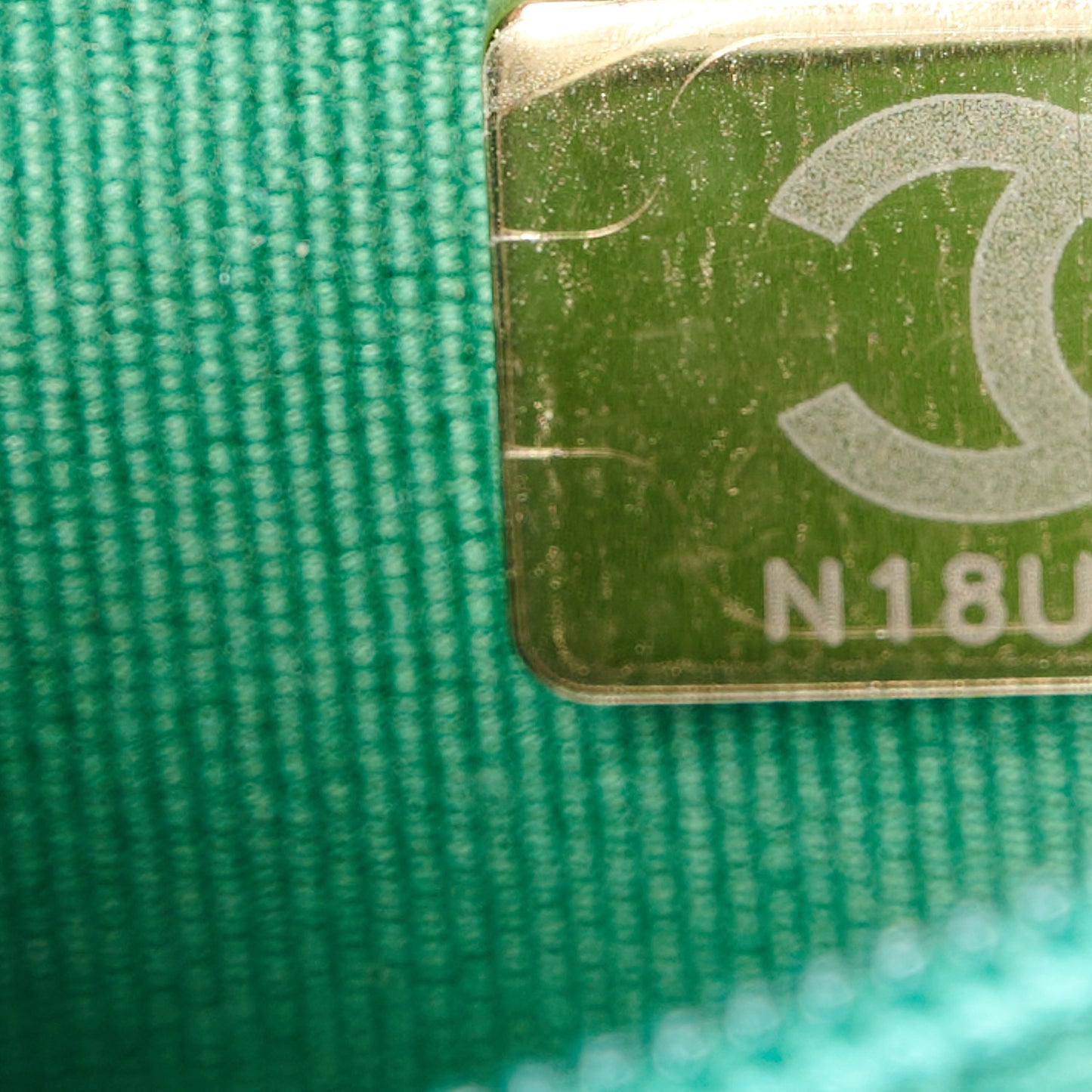 Shiny Aged Calfskin Quilted Nano Kelly Shopper Green
