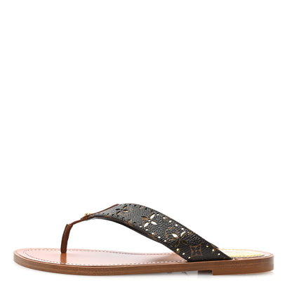 Louis Vuitton Monogram Sunny Flat Thong Sandals 37 Brown 1 of 7