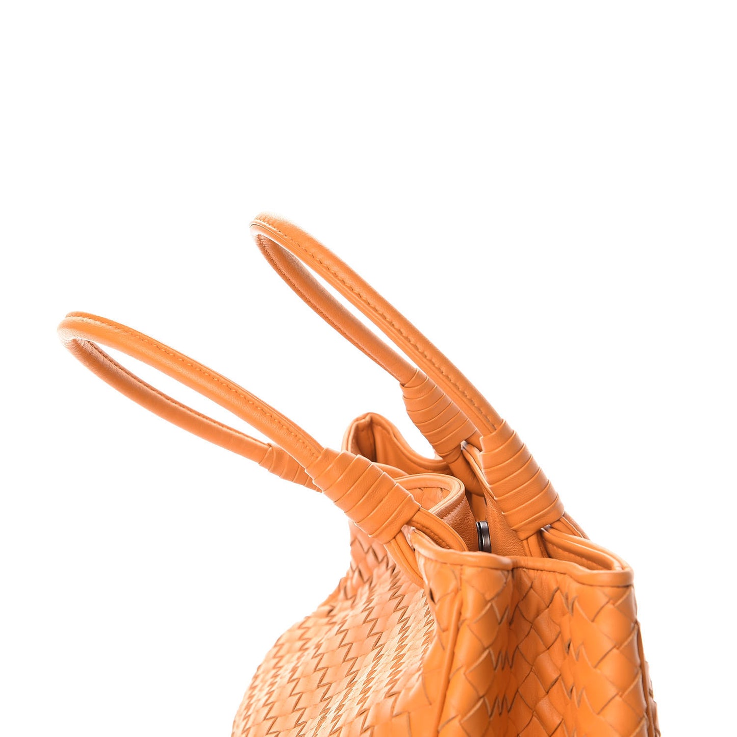 Nappa Intrecciato Woven Tote Tangerine