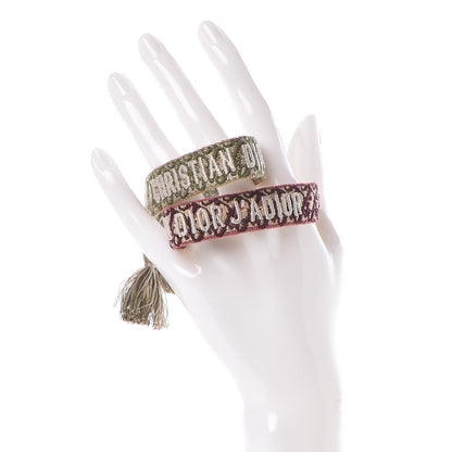 Christian Dior Woven Cotton J'Adior Friendship Bracelet Set 2 of 6