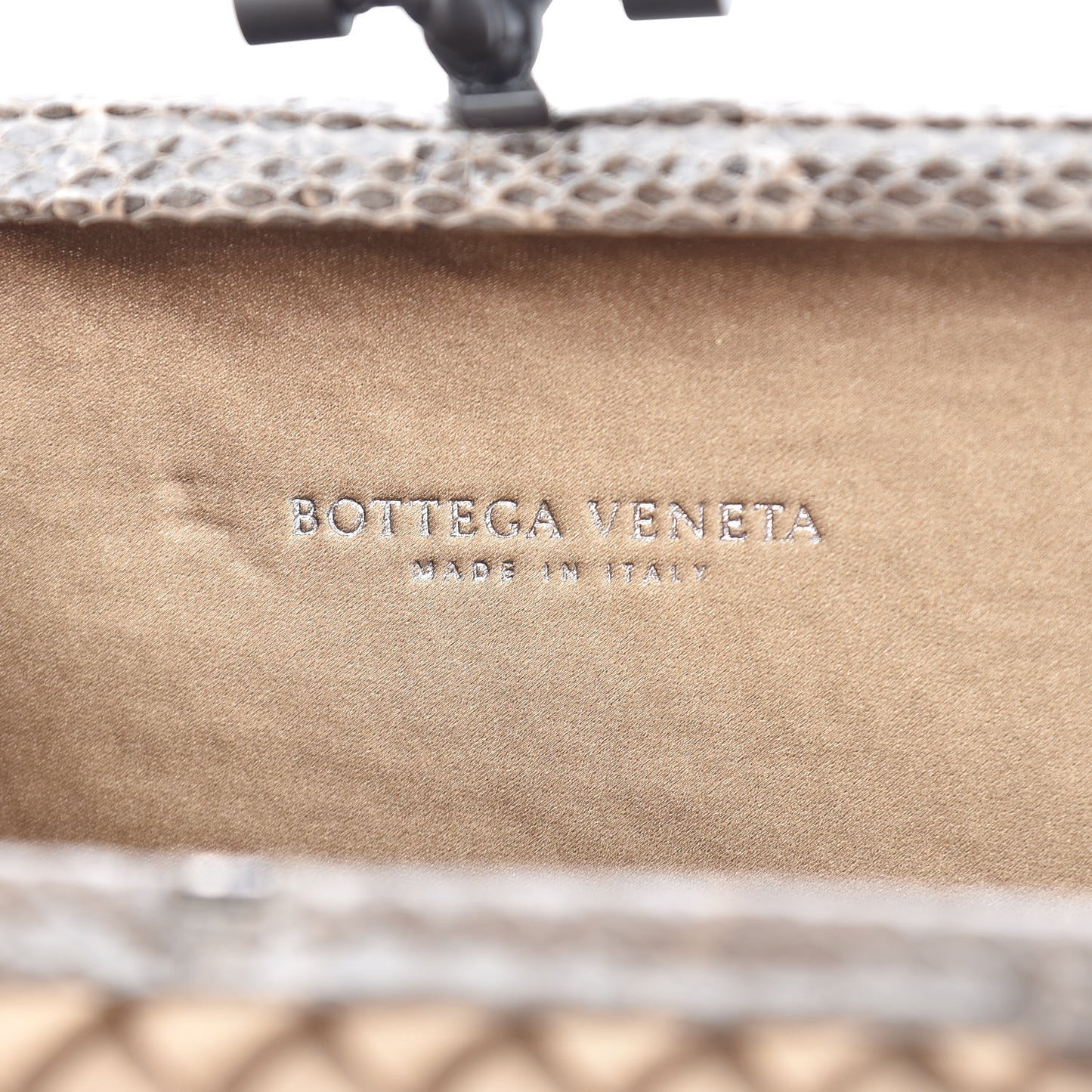 Satin Intreccio Impero Ayers Knot Clutch Camel
