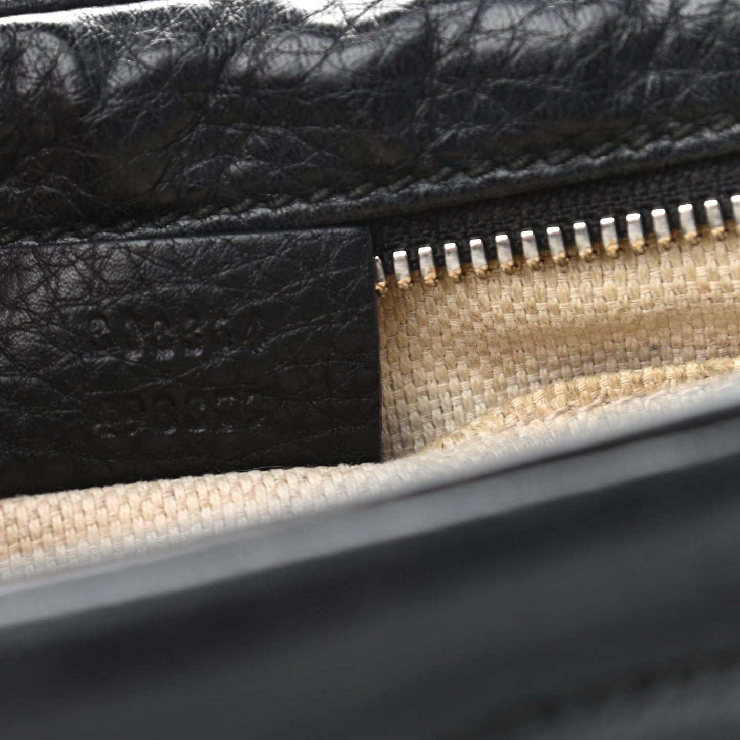 Pebbled Calfskin Small Soho Disco Bag Black