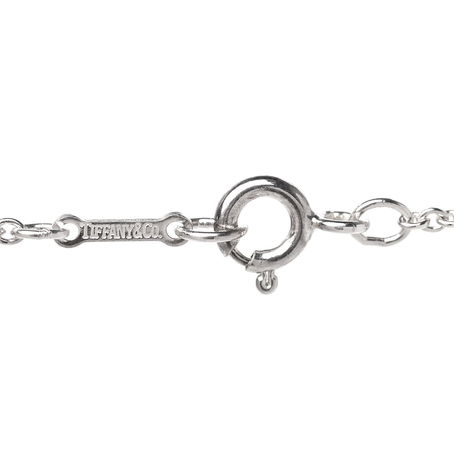 Tiffany Sterling Silver 20mm Elsa Peretti Bean Pendant Necklace 5 of 6