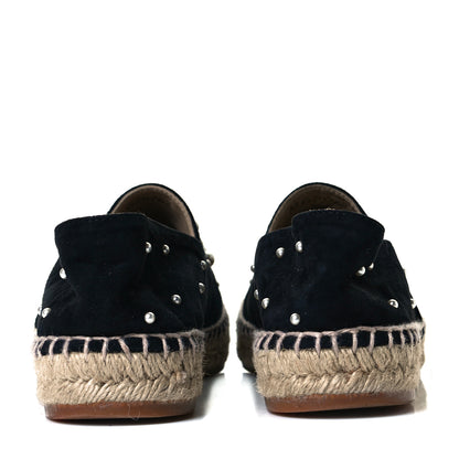 Chanel Suede Pearl CC Espadrilles 37 Black 6 of 9