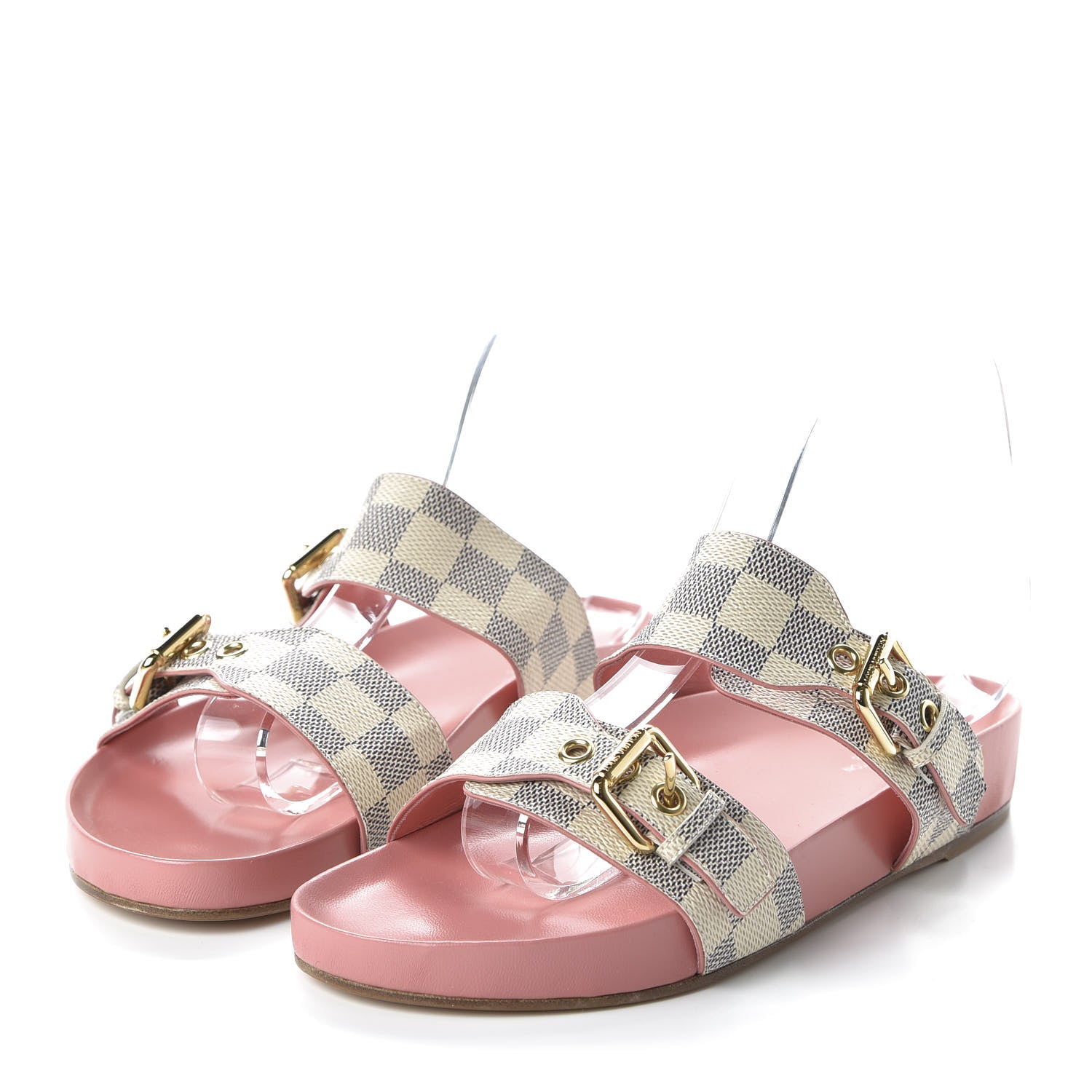 Louis Vuitton Damier Azur Bom Dia Flat Mules 38 Rose Clair 3 of 8