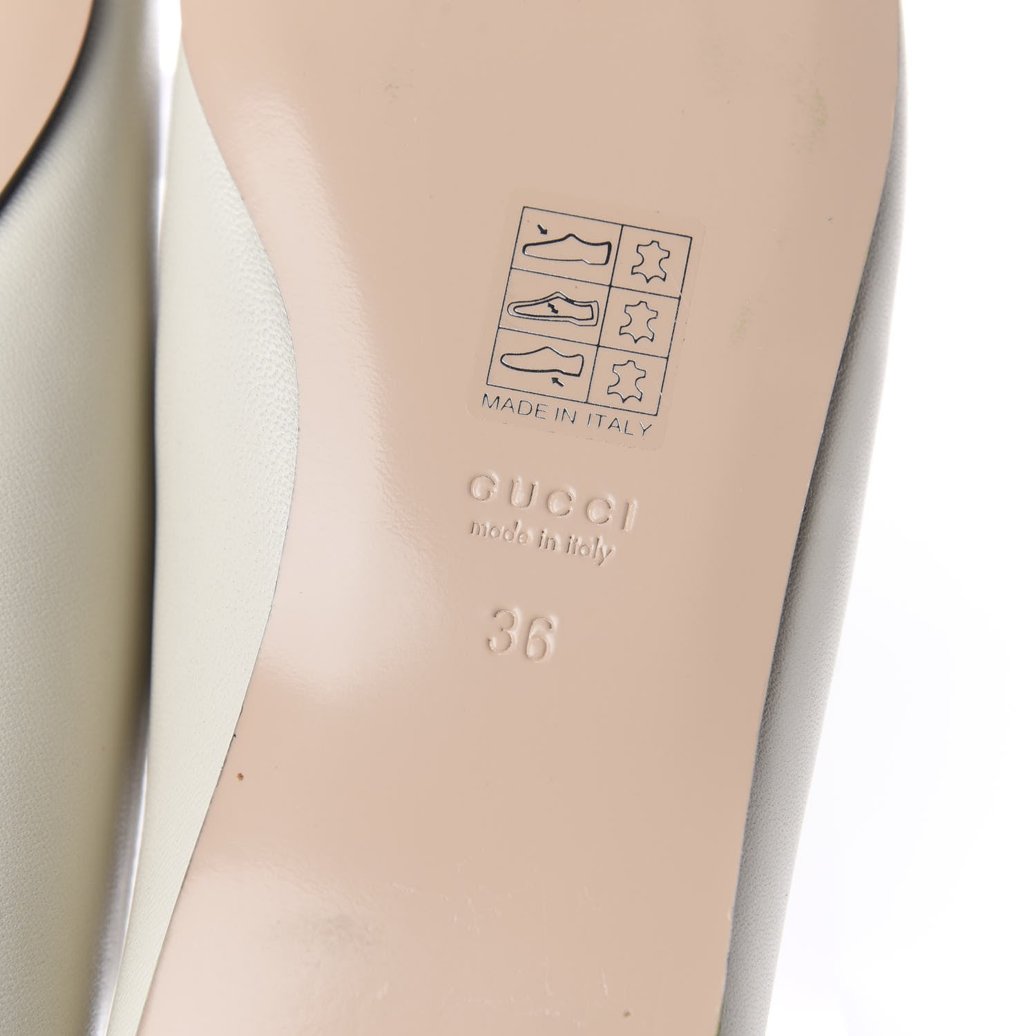 Gucci Nappa Lumiere Deva Horsebit Chain Embellished Flats 36 Dusty White 13 of 14
