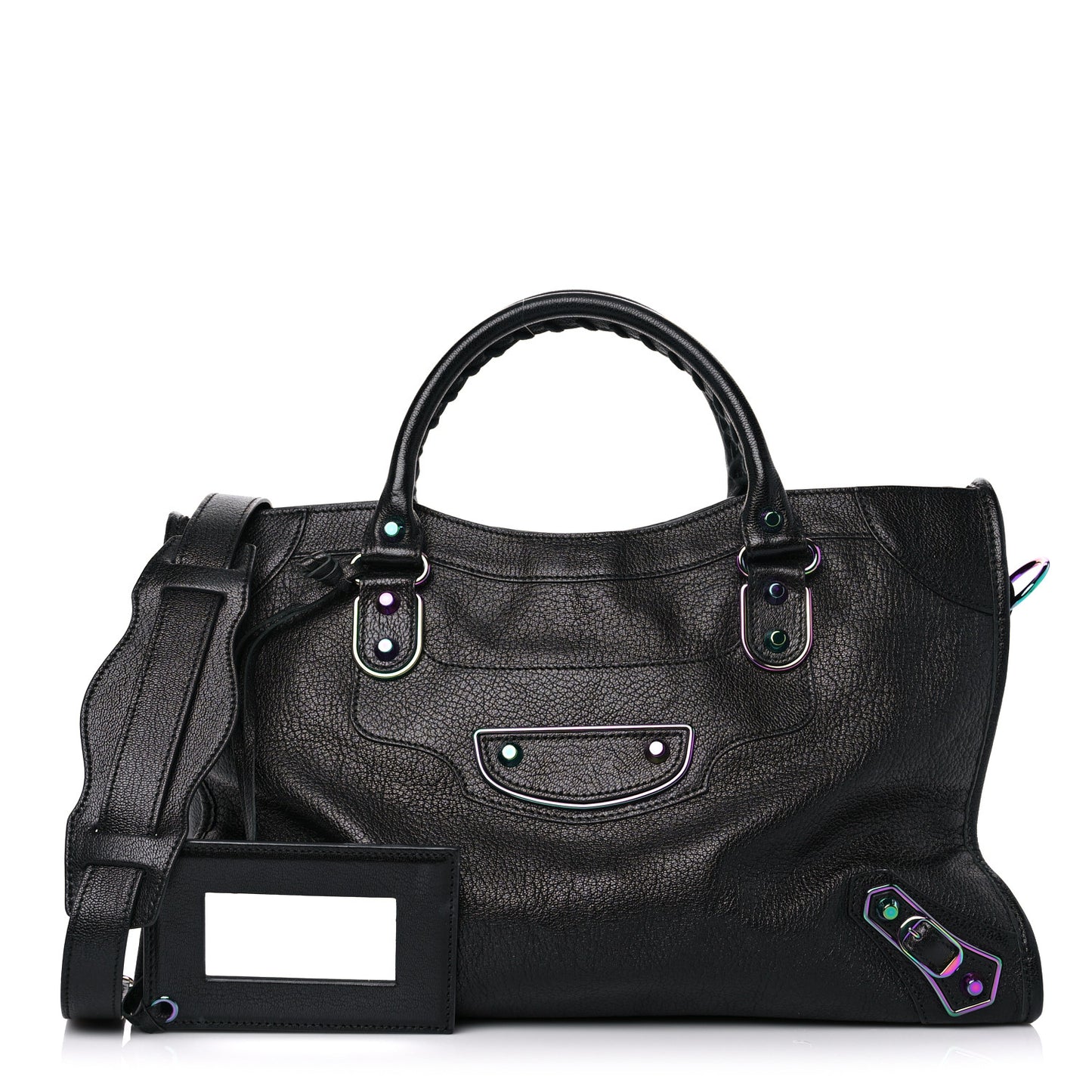 Chevre Iridescent Metallic Edge Hardware City Black
