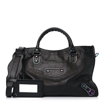 Balenciaga Chevre Iridescent Metallic Edge Hardware City Black 1 of 13