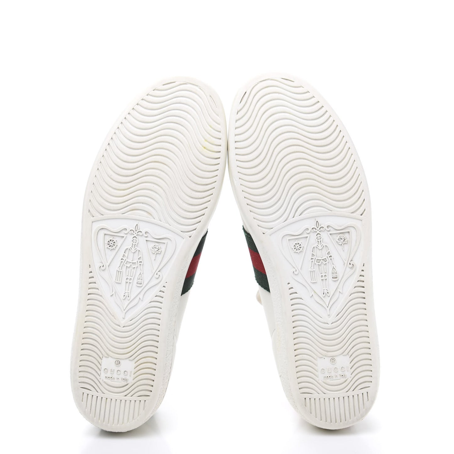 Calfskin Ayers Bee Embroidered Womens Ace Sneakers 37 White Green