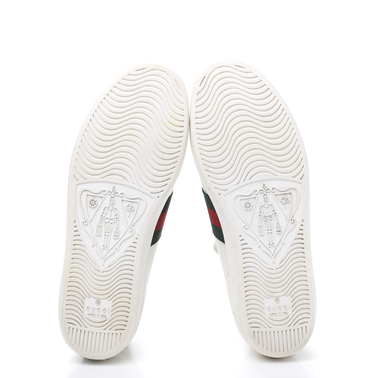 Gucci Calfskin Ayers Bee Embroidered Womens Ace Sneakers 37 White Green 5 of 8