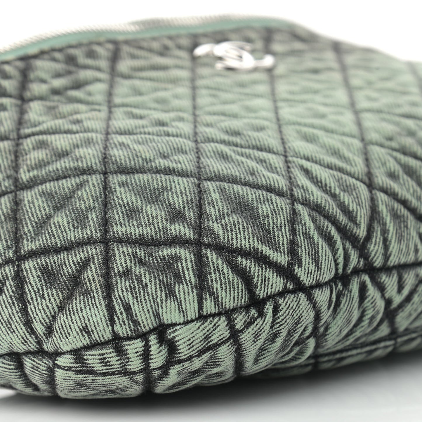 Denim Quilted Denimpression Waist Bag Green Black