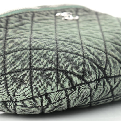 Chanel Denim Quilted Denimpression Waist Bag Green Black 9 of 11