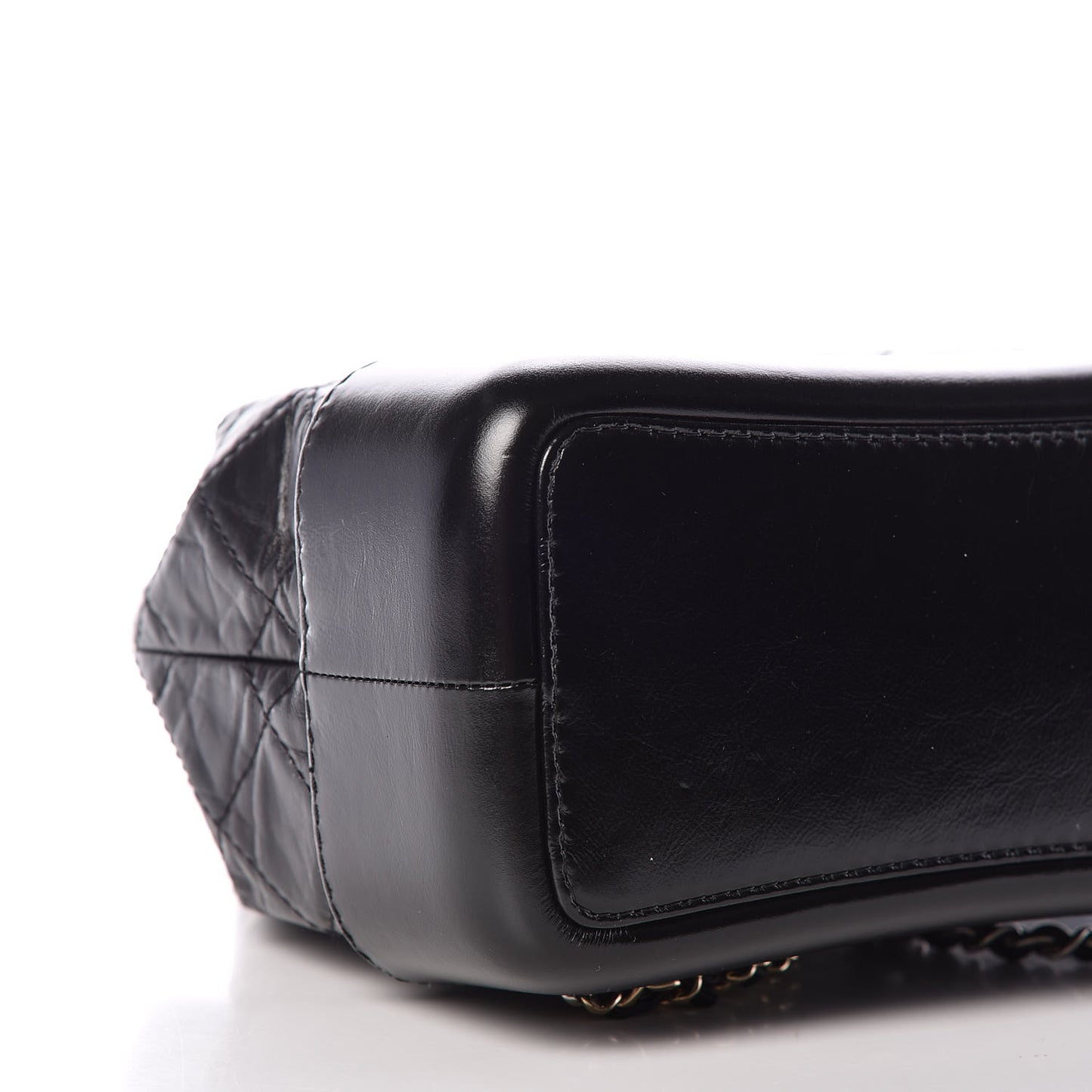 Aged Calfskin Quilted Small Gabrielle Backpack Black