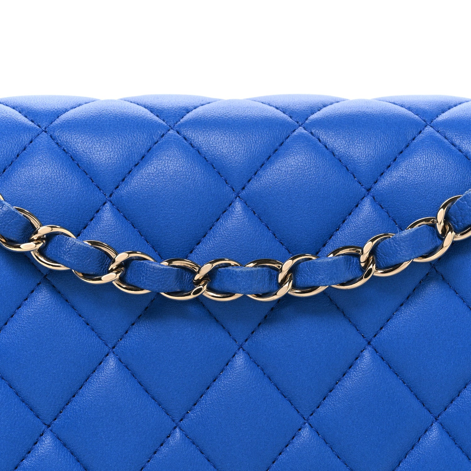 Chanel Lambskin Quilted Medium Double Flap Blue 7 of 9