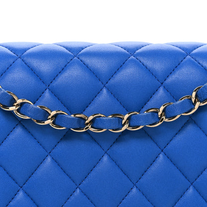 Chanel Lambskin Quilted Medium Double Flap Blue 7 of 9